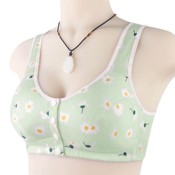 WILLBEST Brasier Sin Costuras Para Mujer Ropa Interior Sexy Informal Con Estampados Y Hebilla Frontal Para Mujer, Sin Aros, De Encaje, Talla Grande