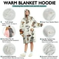 thumbnail image 5 of Brown Mushroom Label Light Pattern Wearable Oversized Blanket,Wearable Blanket Hoodie for Adults,Cozy Hooded Blankets with Super Pockets,Super Warm Fuzzy Pullover for Women & Men, 5 of 6