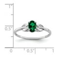 thumbnail image 2 of 925 Sterling Silver Polished Created Emerald Ring Size 10 2mm Wide Ring for Women - .36 cwt, 2 of 2