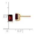 thumbnail image 4 of Auriga Fine Jewelry 14K Yellow Gold Emerald-cut Garnet Stud Earrings for Women (L- 0.28 inch, W- 0.16 inch), 4 of 6