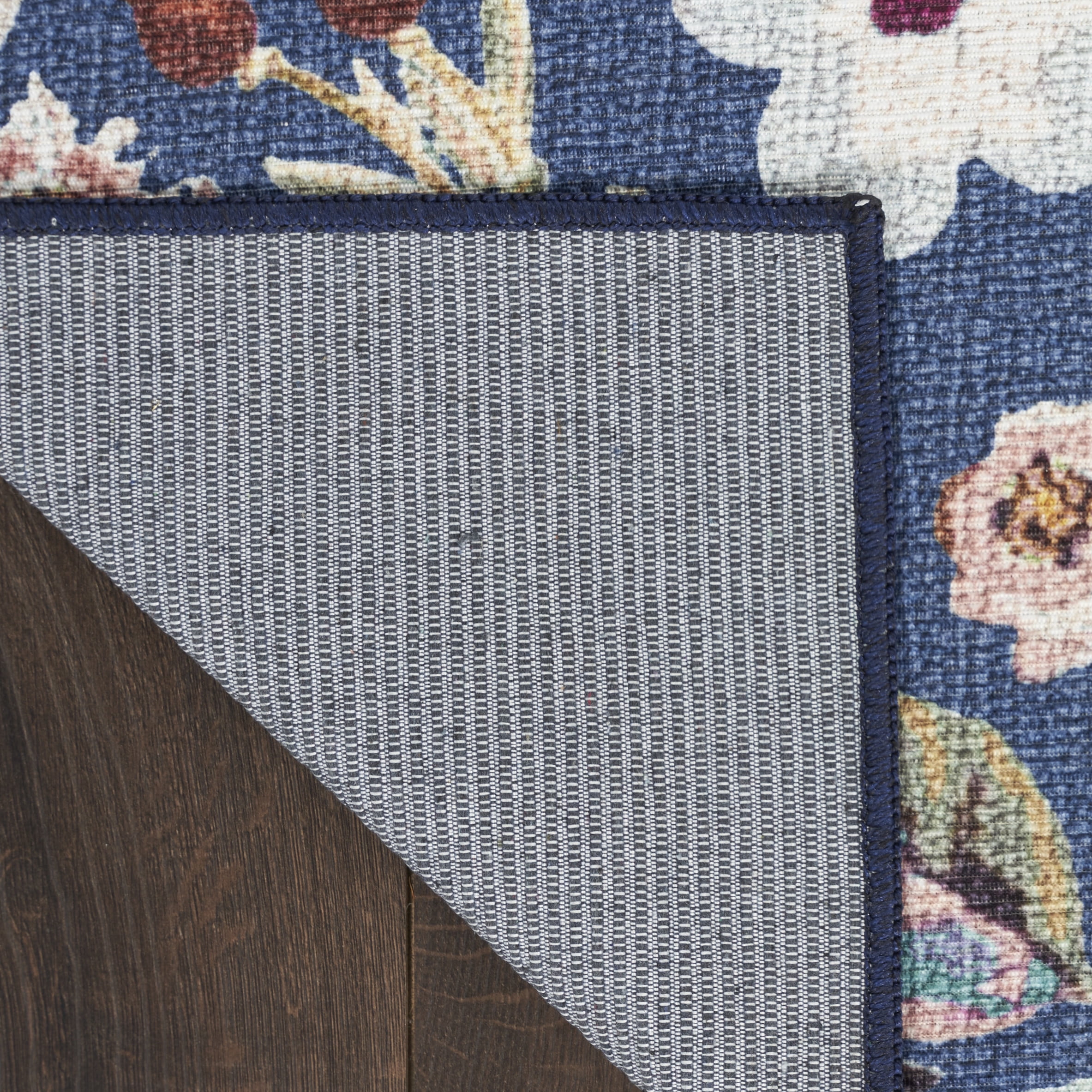 Nourison Nourison Washables Floral Navy Multicolor 8' x 10' Area Rug (8x10)