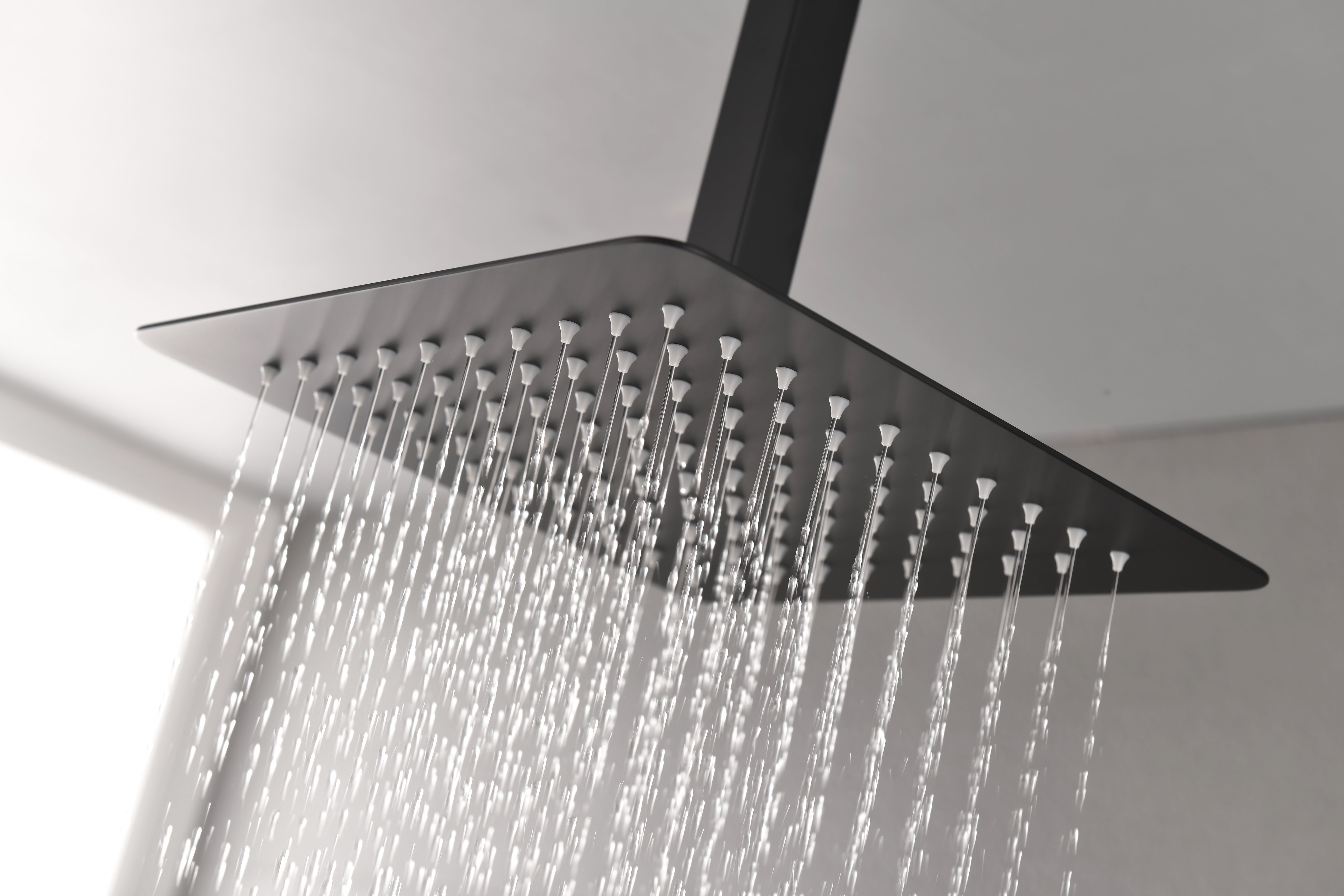 High Pressure Rain Shower Head, Ultra-Thin Showerhead 304 Stainless Steel Waterfall Shower with Self-Clean Nozzles, Full Body Covering