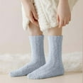 thumbnail image 2 of HNMKIU Winter Coral Mid Calf Socks Thermal Home Sleeping Non Shedding Comfortable Warmth Retention Socks Blue,One Size, 2 of 4