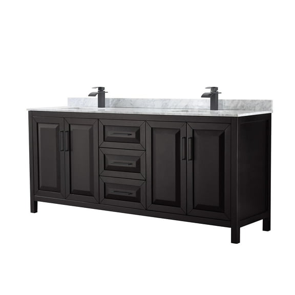 Wyndham Collection WCV252580DEBCMUNSMXX Daria 80" Free Standing Double Vanity Set - Dark