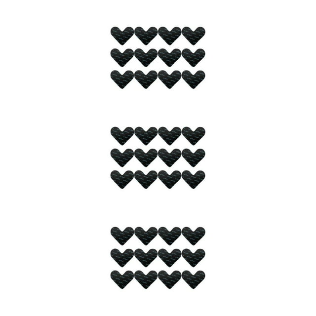 VONKY 12pack/lot Enjoy Non Slide And Curling Pads Washable Reusable And Long-lasting Black Heart-shaped 3Set