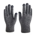 thumbnail image 2 of Warm Gloves Cold Proof Knitted Warm Plush Thickened Full Finger Gloves Winter Mittens Black grey One size, 2 of 4