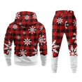 thumbnail image 6 of Mens Brushed 2‑Piece Christmas Tracksuit Hooded Pullover Top and Jogger Pants Winter Casual Athletic Outfit Deep Red M, 6 of 7