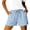 *Light Blue, variant on ClodeEU Women's Summer Linen Drawstring Shorts with Side Slit,Casual Cotton Loose Shorts Army Green,Women's Plus L