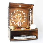 Mandir for Home/Temple for Home and Office/Puja Mandir for Home and Office Wall with LED Spot Light/Product (H- 15.5, L- 11.5, W-11 Inch)