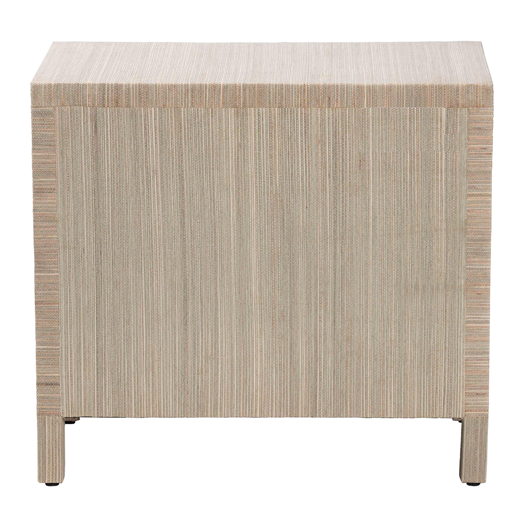 bali & pari Umika Boho Nightstand, 3-Drawer, Beige