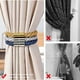 thumbnail image 2 of 4 Pack Strong Magnetic Curtain Tiebacks Modern Simple Style Drape Tie Backs Convenient Decorative Weave Rope Curtain Holdback for Thin or Thick Home & Office Window Drapery (Gold), 2 of 5