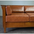 thumbnail image 5 of Crafters and Weavers Arts and Crafts Leather Side Sofa in Russet Brown, 5 of 8
