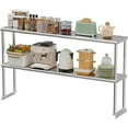 thumbnail image 1 of TROPOW Stainless Steel Overshelf for Prep & Work Table, Adjustable Double Deck Overshelf 2 Tier Racks for Kitchen, Restaurant, Bar, Utility Room and Garage, 12" x 60", 1 of 8