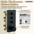 thumbnail image 5 of CASAINC Luxury Thermostatic 3-Spray Patterns 12 in. Flush Wall Mount Rainfall Dual Shower Heads with 6-Jets in Matte Black, 5 of 11