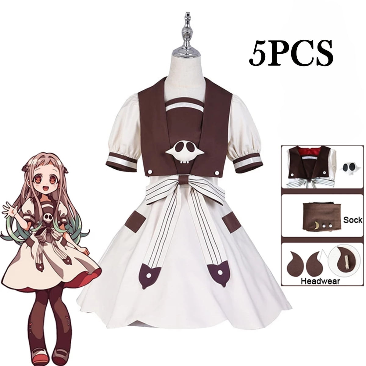 Toiletbound Hanakokun Cosplay Yashiro Nene Dress Wig Costume Jibaku