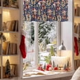 thumbnail image 3 of Christmas Valances for Windows, 42 x 18in, Deer Wreath Christmas Tree Xmas Bells Candle Blue Rod Pocket Kitchen Valance Curtain Light Filtering Window Treatments for Living Room Bedroom, 1 Panel, 3 of 7