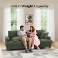 thumbnail image 2 of Domusensus 87 inch sofa, Corduroy Loveseat 21" Extra Deep Seat, Oversize Loveseat No Tool Assembly, Oversize Sofa Living Room with 2 Pillows, Green, 2 of 10