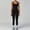 Style2-Black, variant on PISONIC Women's Yoga Outfits 2 Piece High Waisted Leggings with Sports Bra Gym Clothes Sets