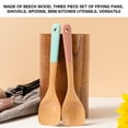 thumbnail image 3 of Bzdzmqm under $5 3Pcs Wooden Kitchen Utensils, KidsKitchenware Set Beech Wood, Solid WoodChildren'sCooking Utensils, Safe Non-Toxic Wooden Spatula, Educational Play Food Tools, Mini Chef Cooking Set, 3 of 9