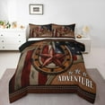 thumbnail image 2 of Manfei American Flags Full Size Comforter Sets,Rustic Farmhouse Cabin Bedding Comforter Set,Western Texas Star Bedding Sets For Men Women,Ultra Soft Home Decor Reversible,3pcs, 2 of 8