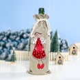 thumbnail image 3 of Lubelski Xmas Linen Drawstring Red Wine Bottle Cover Champagne Bag Holiday Party Decor, 3 of 7