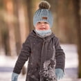 thumbnail image 2 of GRNSHTS Kids Hat Scarf Gloves Set, 3PCS Kids Winter Beanie Hat Scarf Gloves Set with Knit Thick Warm Fleece Lined for 1-6 Years Old (Grey), 2 of 7