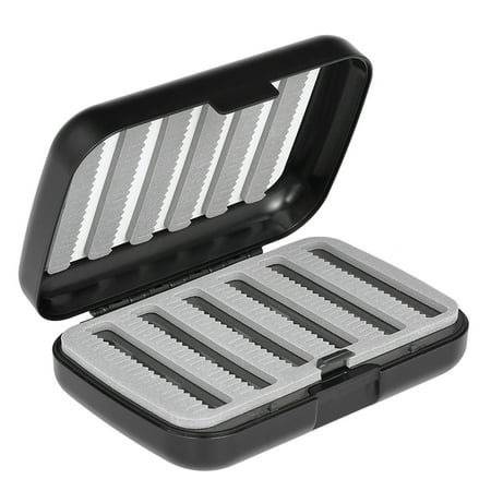 Slotted Foam Fly Box - Two Layer Four Side Fly Box Easy Grip Foam Portable Pocket Fly Fishing Flies Box Case
