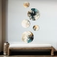 thumbnail image 3 of Designart "Abstracted Realities Green and Cream II" Abstract Metal Wall Art Set of 5 Piece, 3 of 5