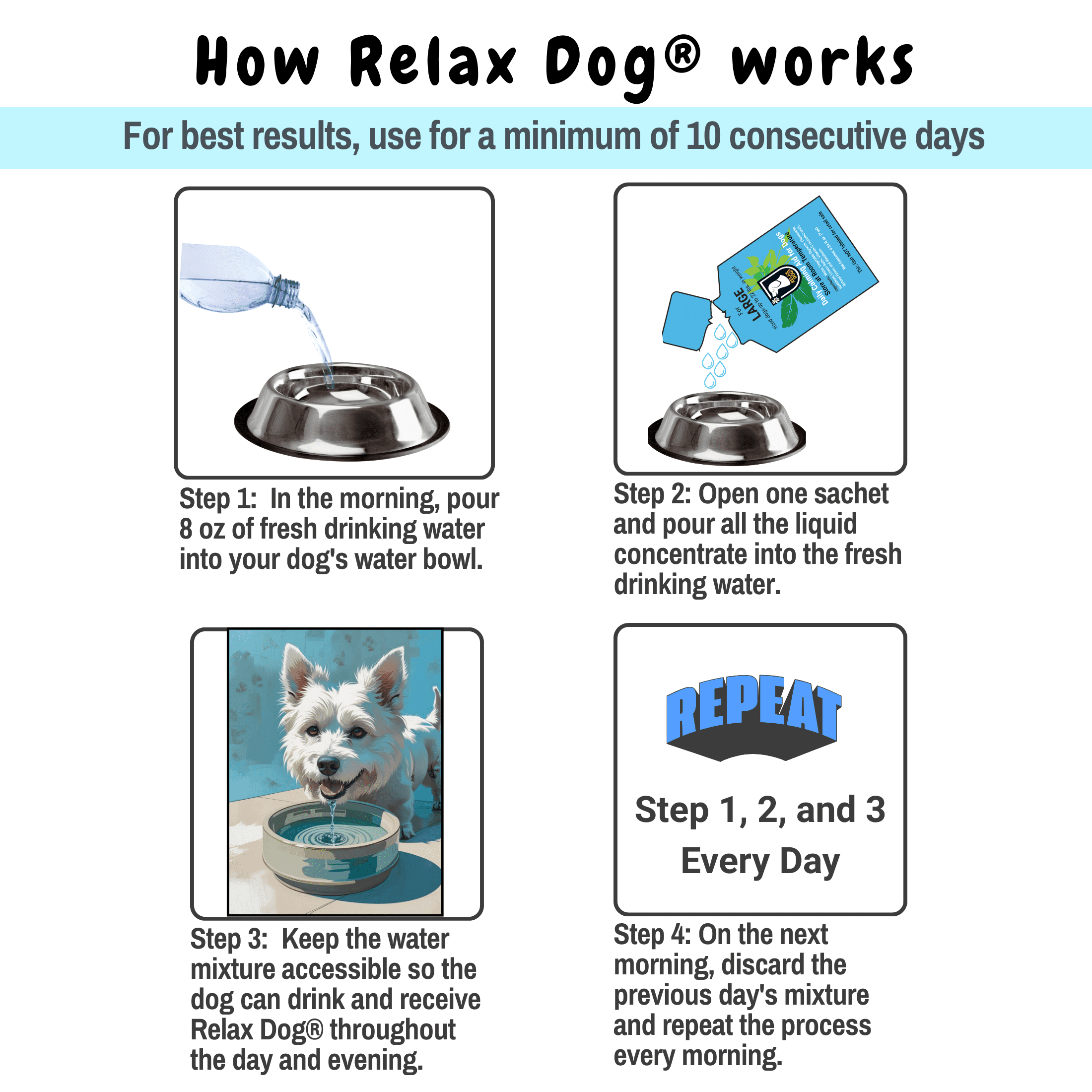 Relax Dog Daily Calming Aid for Large Size Dogs - 30 day supply