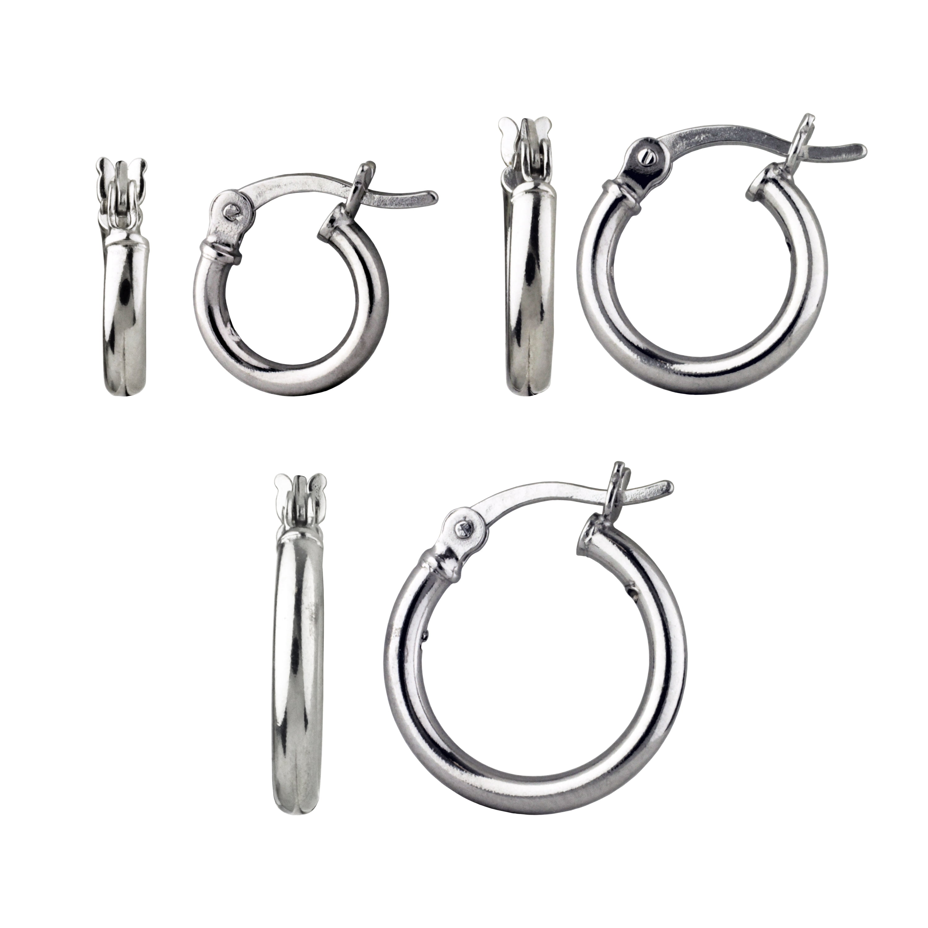 Solid 925 Sterling Silver Ladies OVAL Hoop Earrings multiple Styles/Sizes 