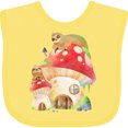 thumbnail image 3 of Inktastic Mushroom Cottage Boys or Girls Baby Bib, 3 of 4