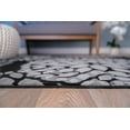 thumbnail image 3 of Tapis Moderne de Conception de Cercles Floraux 5' x 7' Noir, 3 of 4