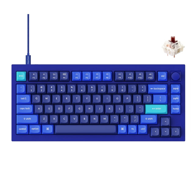 Teclado mecánico Keychron Q1, formato 75 %, RGB, con cable