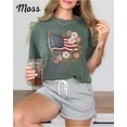 thumbnail image 3 of Land of the Free Shirt, Floral Flag Shirt, Patriotic Graphic Tee, 4th of July Shirt, Embroidered Style USA Shirt For Mom, 3 of 4