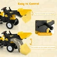 thumbnail image 5 of OLAKIDS Kids Ride on Excavator, Pedal Car Bulldozer with Manual Control Bucket, Detachable Cargo Trailer, Shovel, Rake, 6 Wheels, Horn, Construction Tractor for Toddlers 3+, 5 of 10