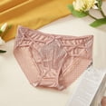 thumbnail image 2 of Womens Plus Size Lace Panties, Nylon Spandex Stretch Briefs, Mid Rise Breathable Everyday Underwear, Pink,Size L, 2 of 3
