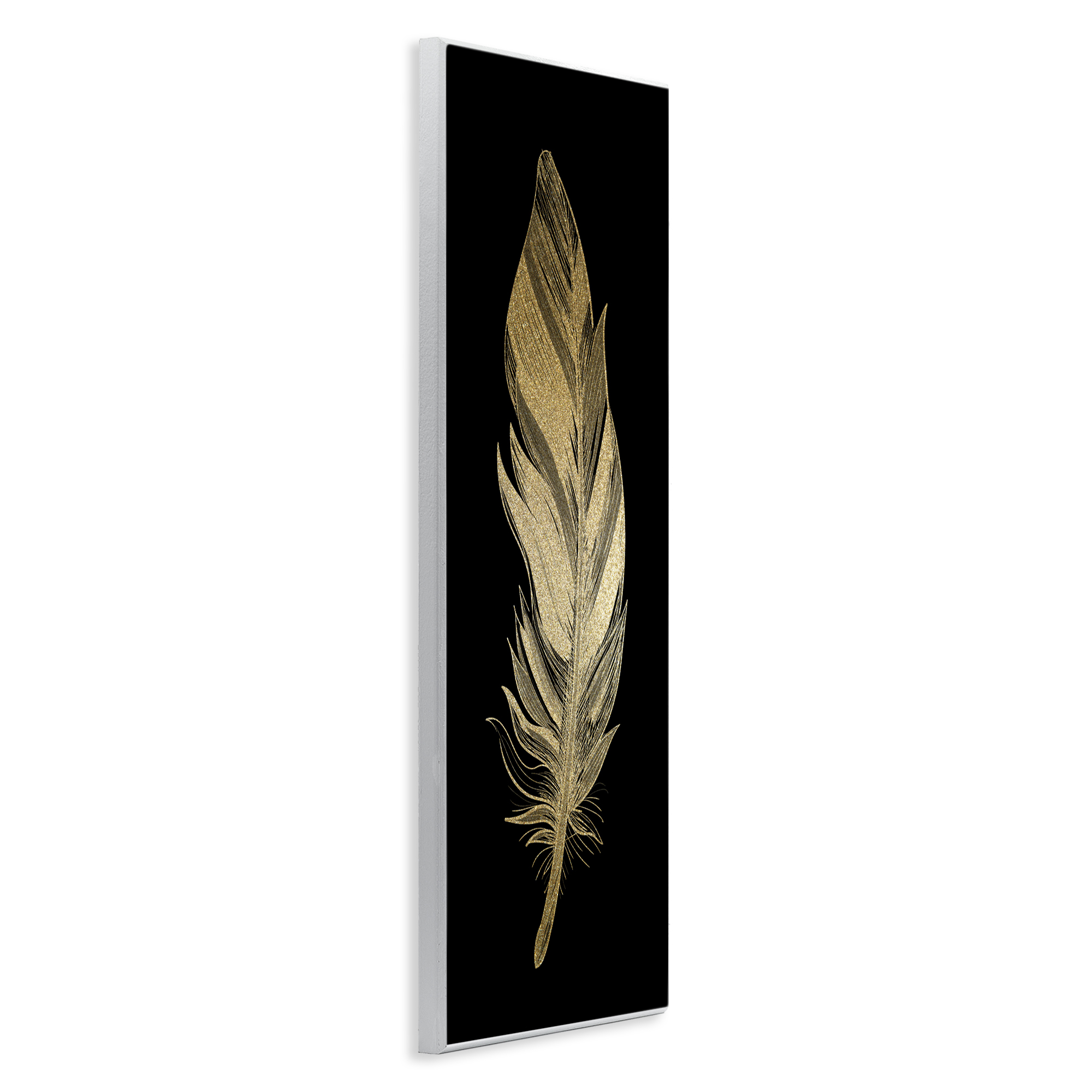 Glam Lined Feather Wall Plaque Art, design by Kim Allen