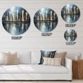 thumbnail image 5 of Designart "Skyscraper Abstract 3" City Metal Round Wall Decor, 5 of 5