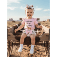 thumbnail image 6 of BemeyourBBs 3Pcs Newborn Baby Girl Cowgirl Outfit Infant Girls Summer Clothes Short Sleeve Boots Print Romper Shirt Belted Bubble Shorts Set and Headband, 6 of 9