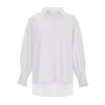 thumbnail image 3 of Women Button Down Shirts Long Sleeve Office Collared Tunic Blouses Casual Business Tops Oversized Shirts with Pockets, 3 of 4