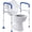 Dark Blue, variant on Adjustable Foldable Toilet Safety Frame with Handrails for Elderly and Disabled, Fits Most Toilets (Gray)