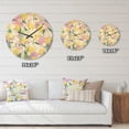 thumbnail image 4 of Designart 'Flowers With Floral Pattern' Mid-Century Modern Wood Wall Clock, 4 of 5