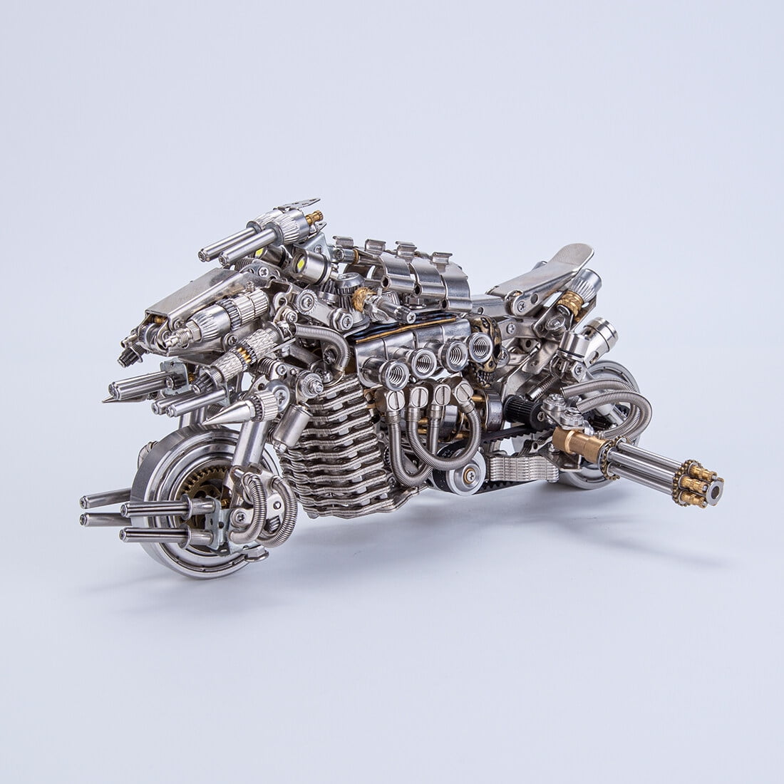 Motorcycle 3D DIY Metal Assembly Model | 600+ Piece Stainless Steel Puzzle Kit with Detailed Manual | Collector's Display for Home & Office Decor