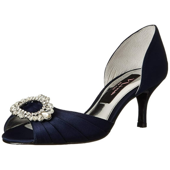 Nina Womens Crystah Evening Dress Pumps (New Navy, 5)