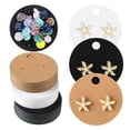 thumbnail image 2 of 100pcs Paper Round Rectangular Display Cards for Earrings Ear Studs Hangable Cardboard Jewelry Packaging Supplies Accessories Round Brown, 2 of 6