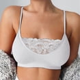thumbnail image 2 of ZNQHFRE Women’s Solid‑Color Lace Camisole Bralette, Adjustable Thin Straps Everyday Comfort Bra White XL, 2 of 4