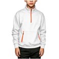 thumbnail image 6 of Cethrio Boys Half Zip Sweatshirts, Long Sleeve Pullover Fleece Lined Casual Fall Tops with Pockets White Size 7-8 T, 6 of 7