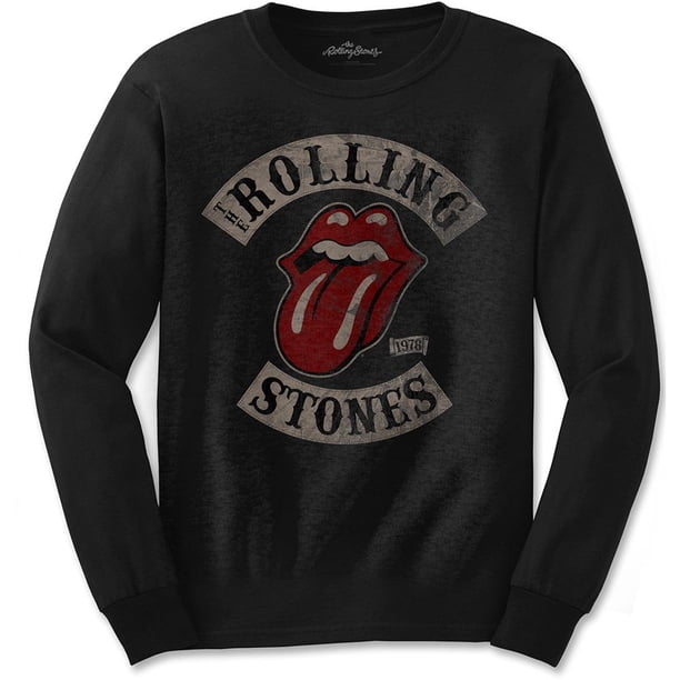 The Rolling Stones - Camiseta US Tour '78 de Manga Larga para Adultos Unisex (Negro)