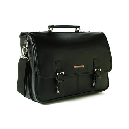 Leather Briefcase Laptop Case Messenger Bag *1 Year Mfg's