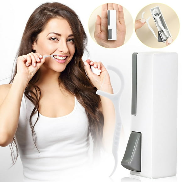 Boovnll Toothpick Holder Press-Type Automatic Dentals Floss Box Portable Automatic Toothpick Box Dentals Floss Stick Picking Dentals Floss Barrel Toothpick Dispenser Toothpick Holder Dispenser